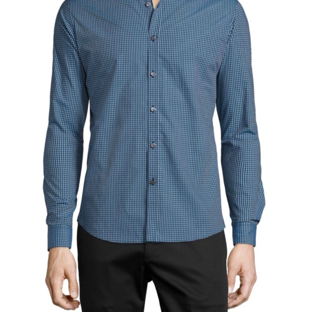 Theory Zack PS Rostock Blue Check Shirt XXL